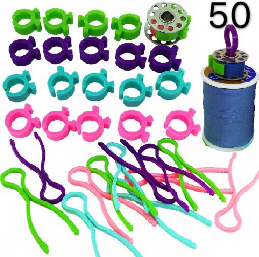 Quilting and Sewing Machine PeavyTailor 50 Pcs Bobbin Buddies Thread Bobbin Holders Clips Thread Organizer for Embroidery