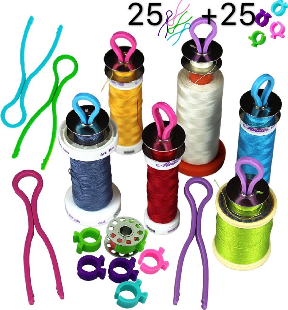 50 Bobbin Buddies ( 25+25) Bobbin Clips Thread organizer Matching Color